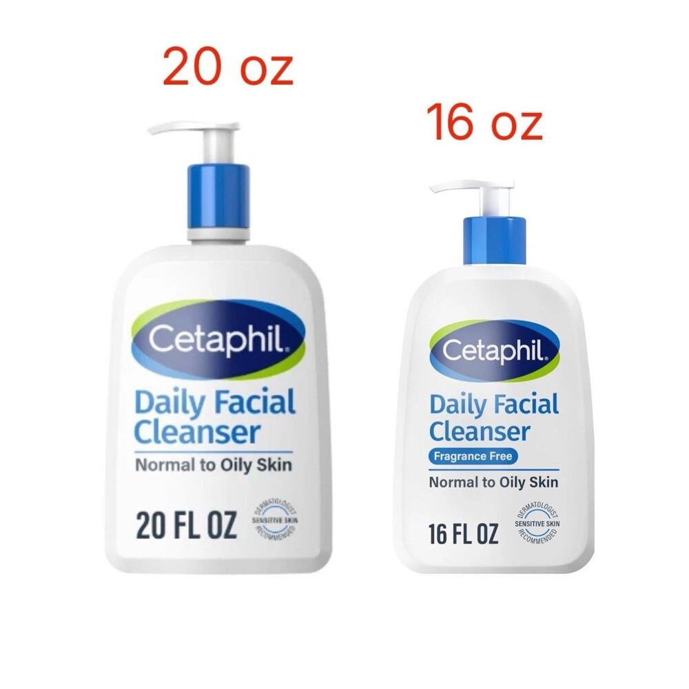 2-Pack Cetaphil Daily Facial Cleanser for Sensitive Combination 20 Oz, 16 Oz